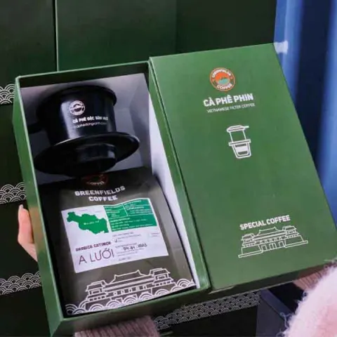 Hộp quà tặng cà phê đặc sản Huế, Arabica A Lưới - Specialty Coffee Of Hue (MẪU MỚI)